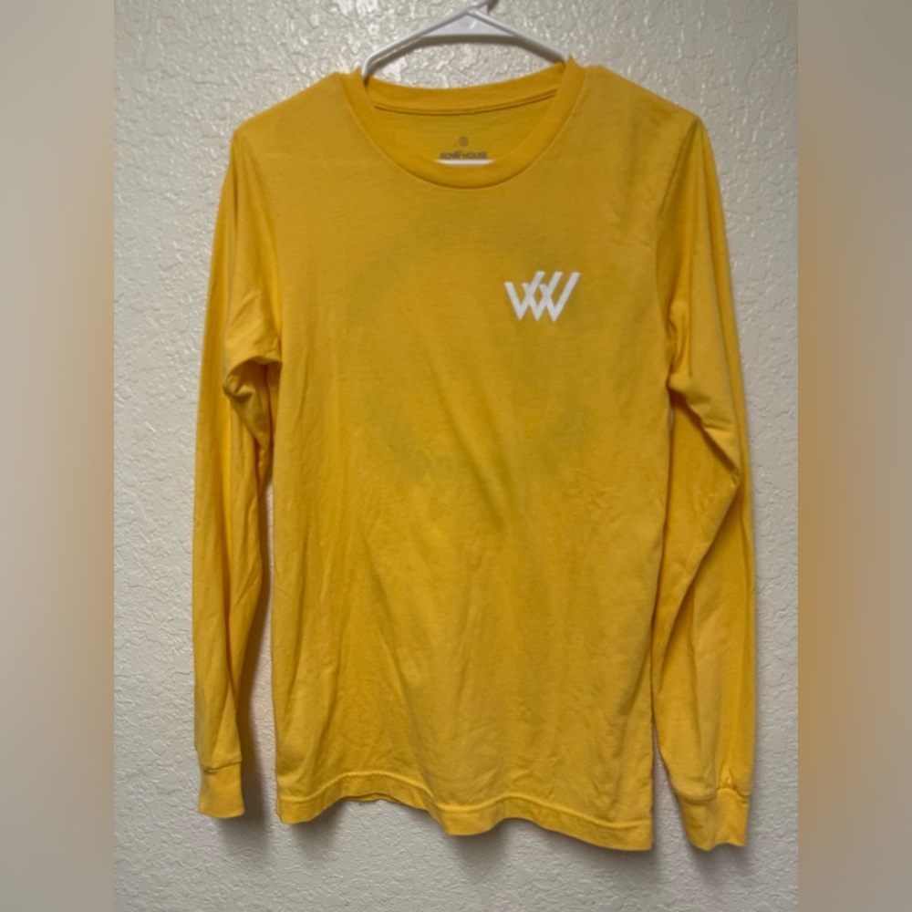 THE ROWHOUSE Yellow Long Sleeve Graphic T-Shirt Size Small